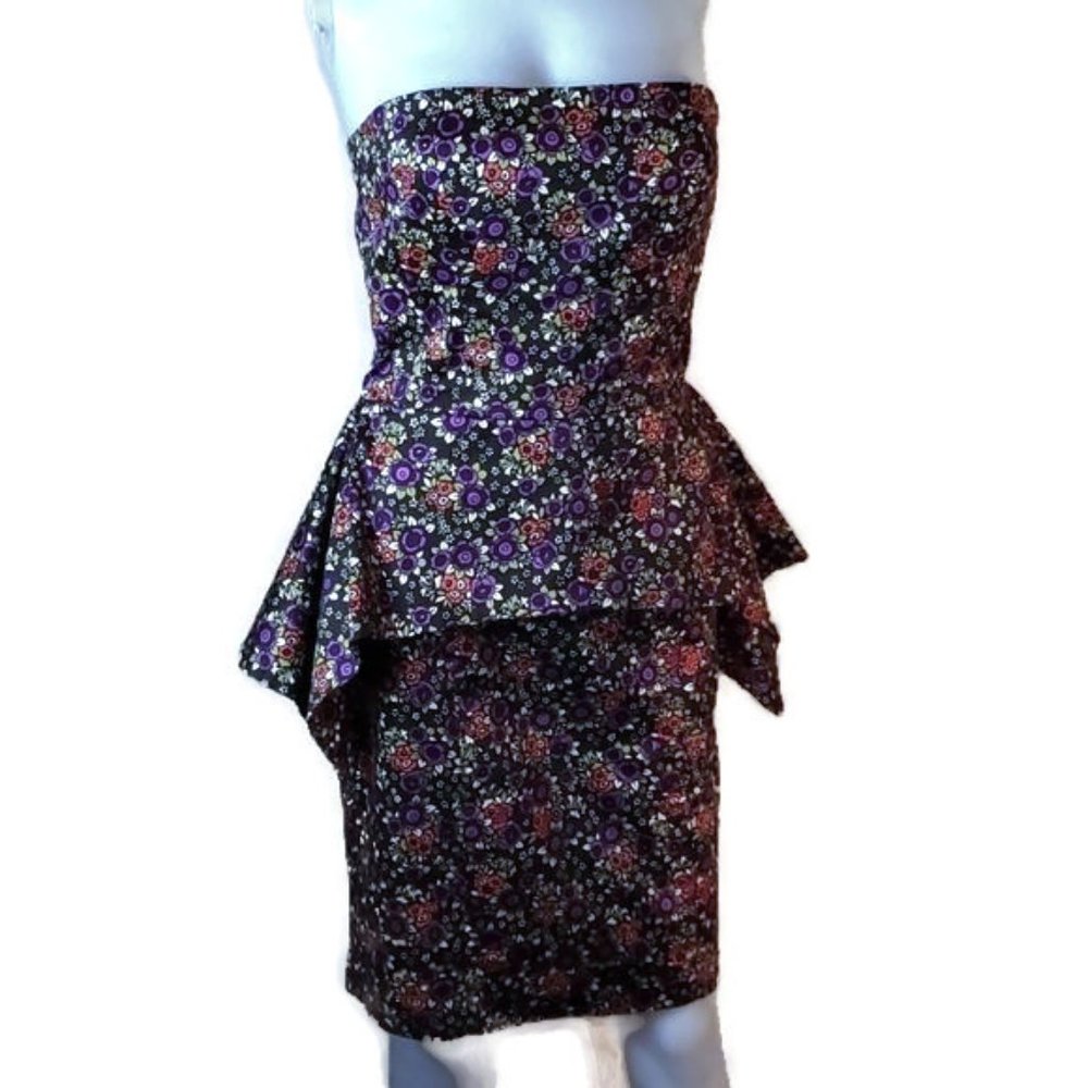 Betsey Johnson Strapless Peplum Dress Size 4 NWT